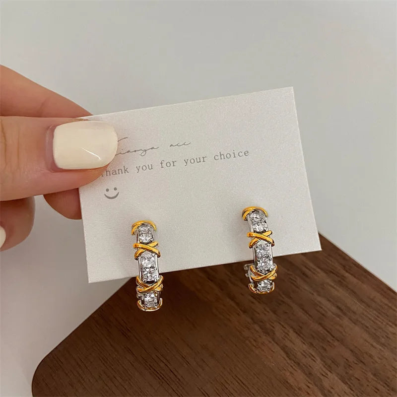 Sabine Crystal Hoop Earrings