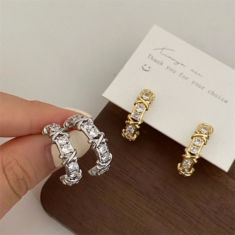 Sabine Crystal Hoop Earrings