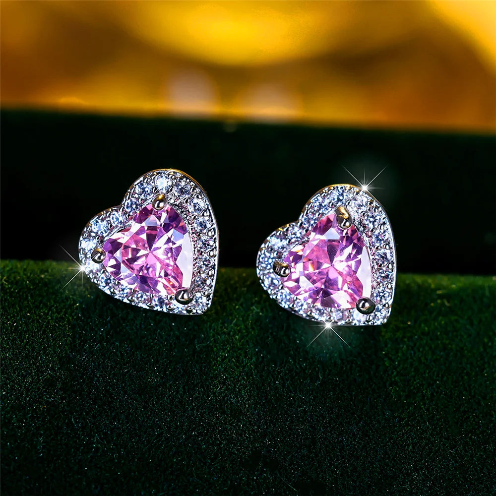 Amélie Heart Crystal Earrings