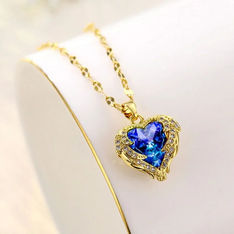 Aurora Crystal Heart Necklace
