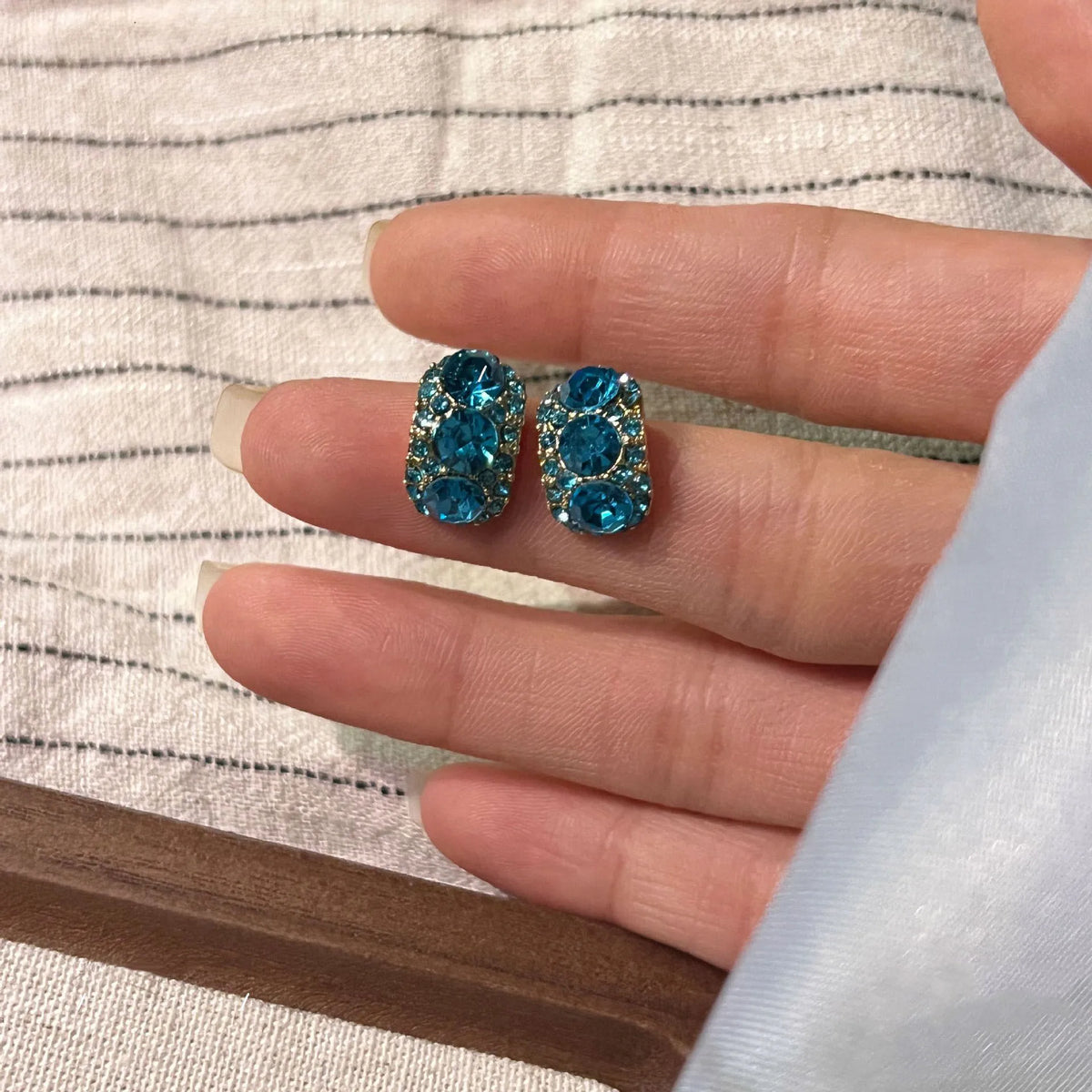 Mirelle Azure Crystal Earrings