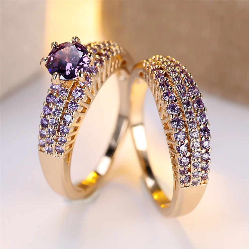 Violette Crystal Ring Set