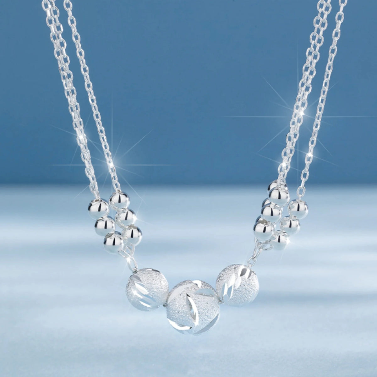 Amélie Silver Bead Jewellery Set