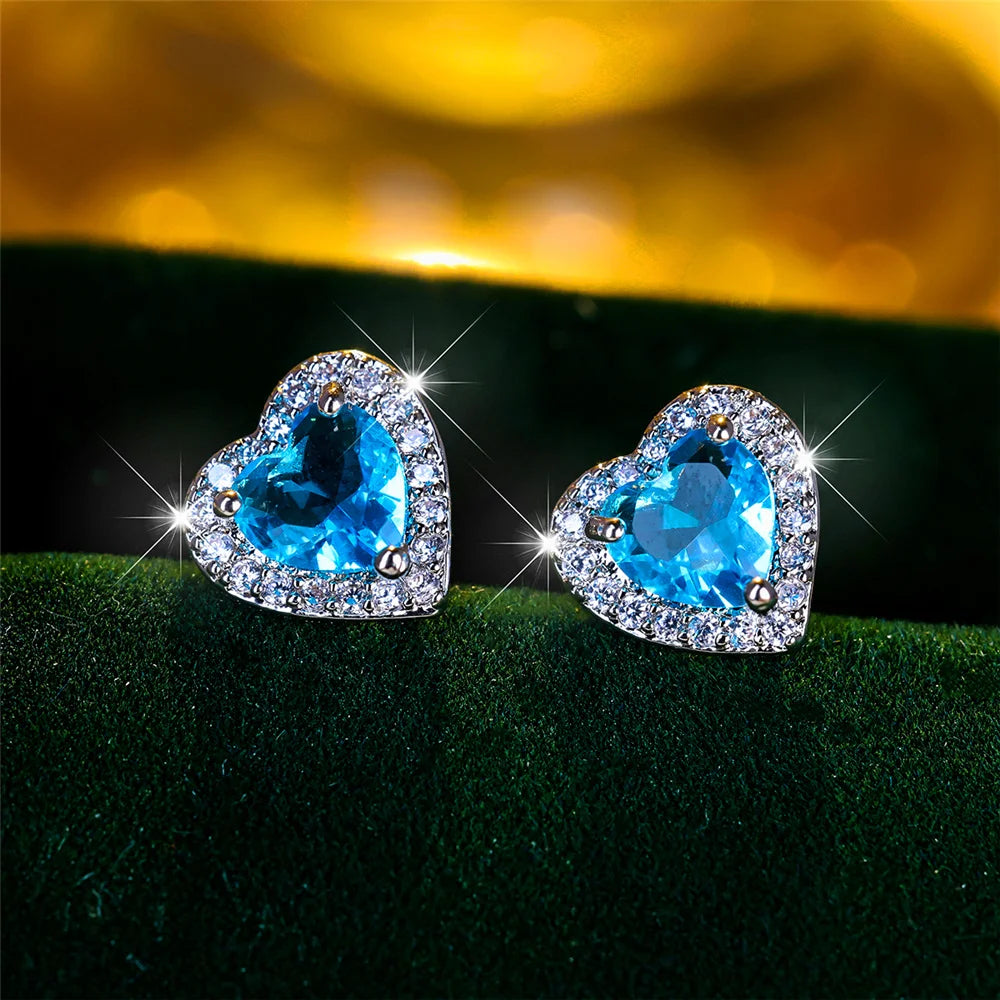 Amélie Heart Crystal Earrings