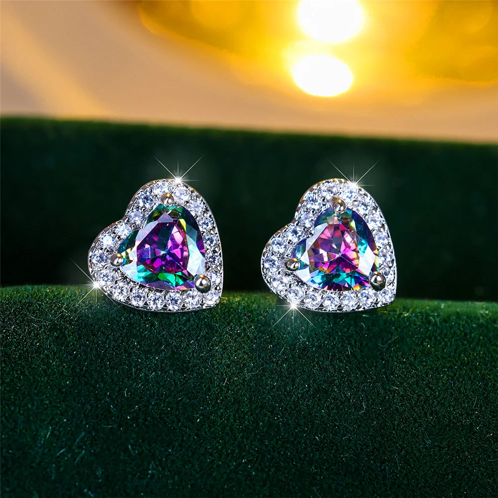 Amélie Heart Crystal Earrings