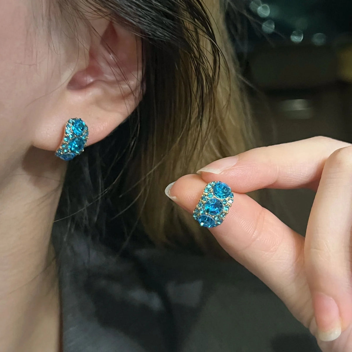 Mirelle Azure Crystal Earrings