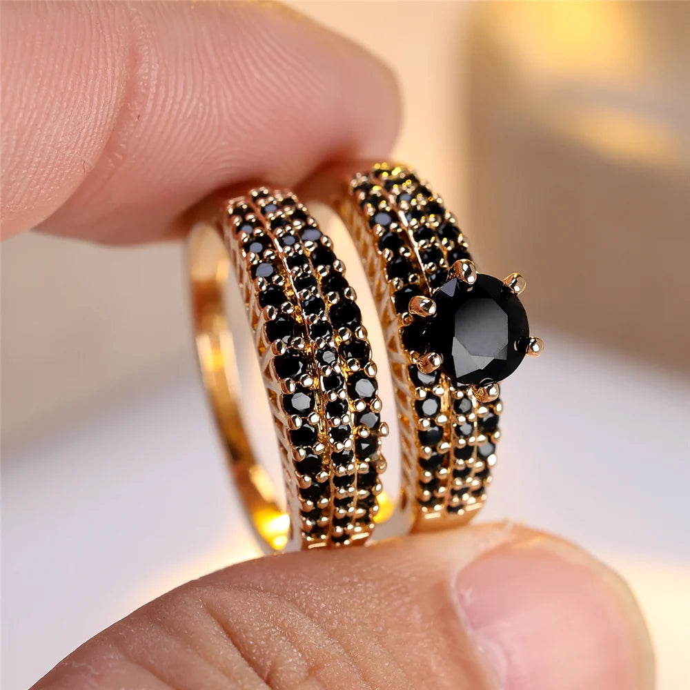 Violette Crystal Ring Set