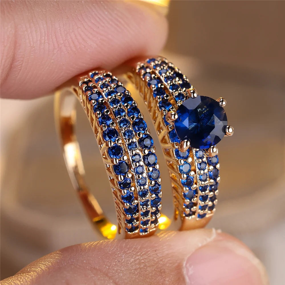 Violette Crystal Ring Set