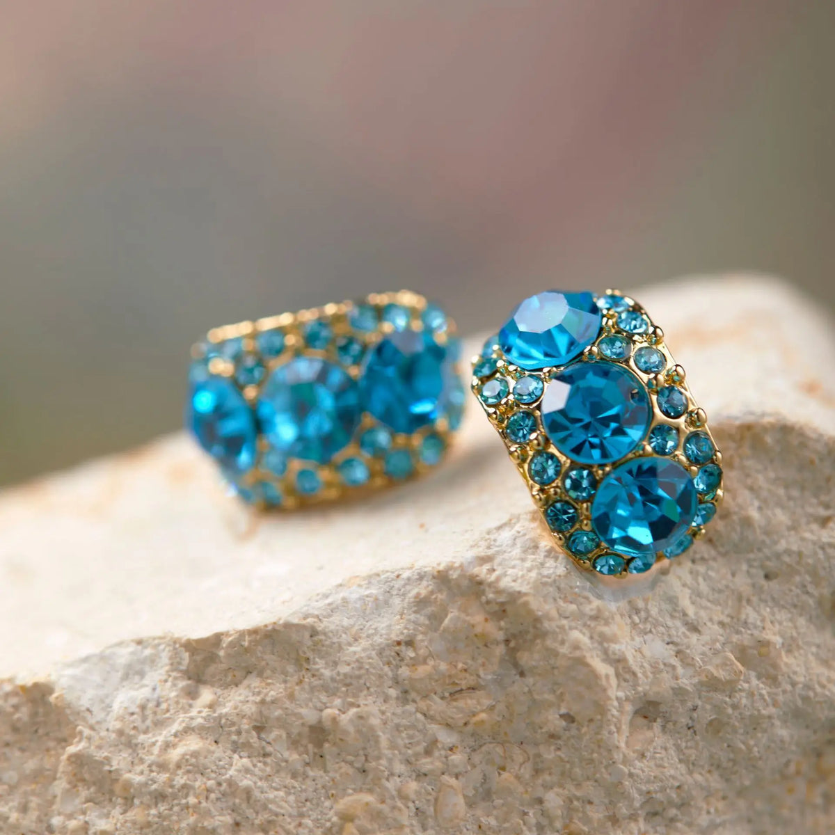 Mirelle Azure Crystal Earrings