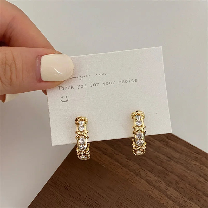 Sabine Crystal Hoop Earrings