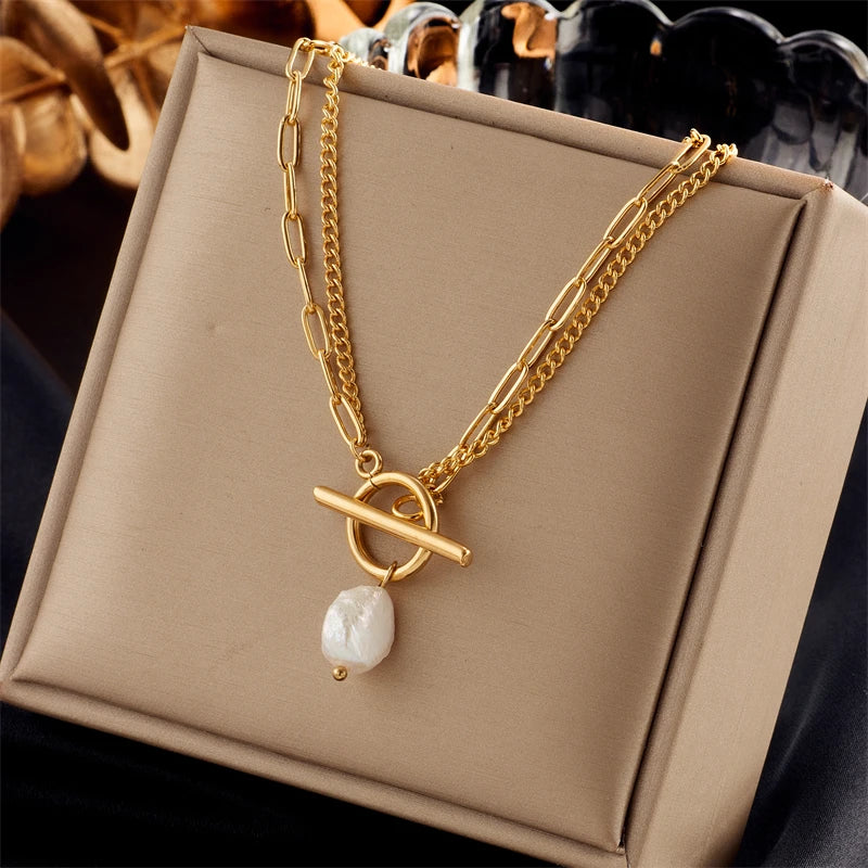 Solène Pearl Layered Necklace