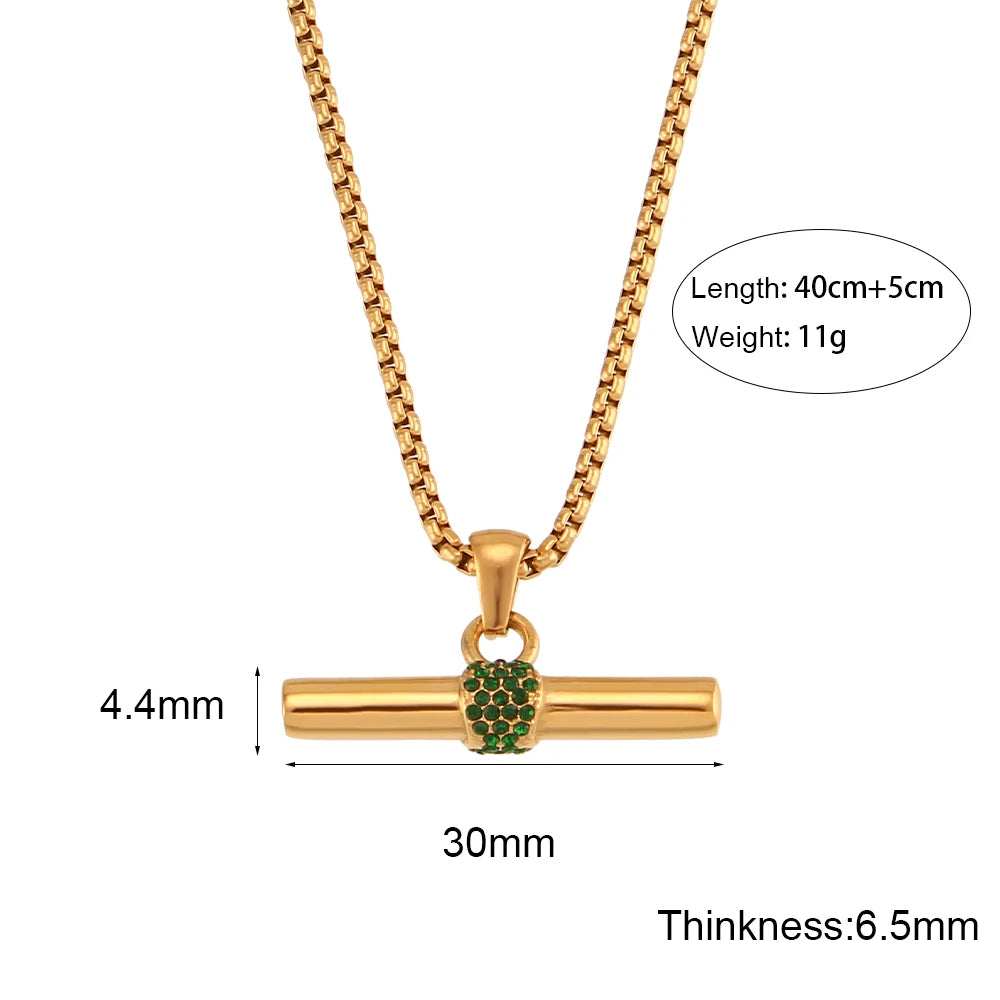 Arden Emerald Bar Necklace