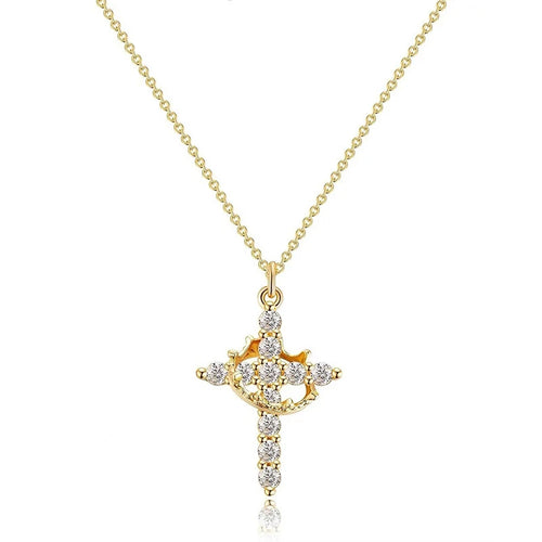 Aveline Cross Crystal Necklace