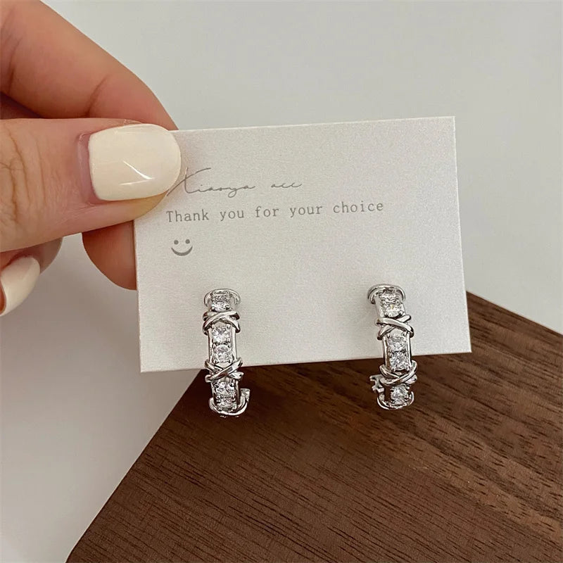 Sabine Crystal Hoop Earrings