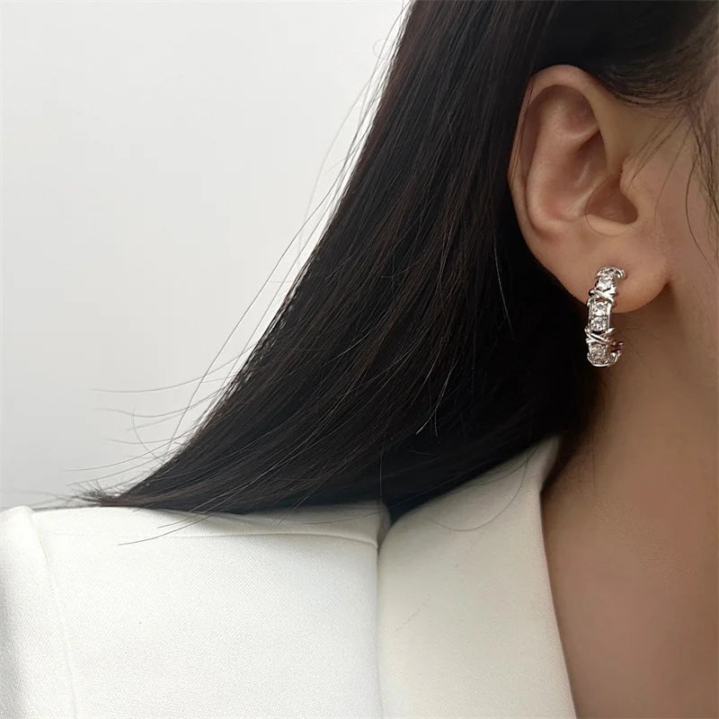 Sabine Crystal Hoop Earrings