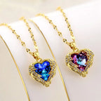 Aurora Crystal Heart Necklace