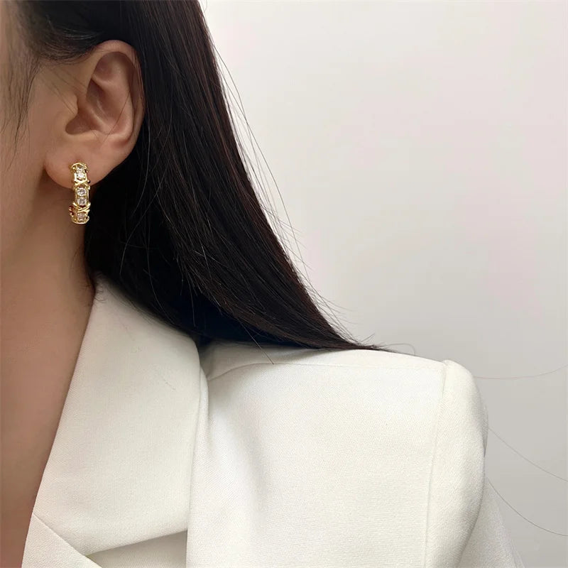 Sabine Crystal Hoop Earrings