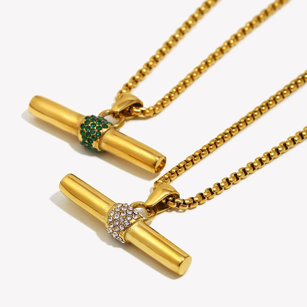Arden Emerald Bar Necklace