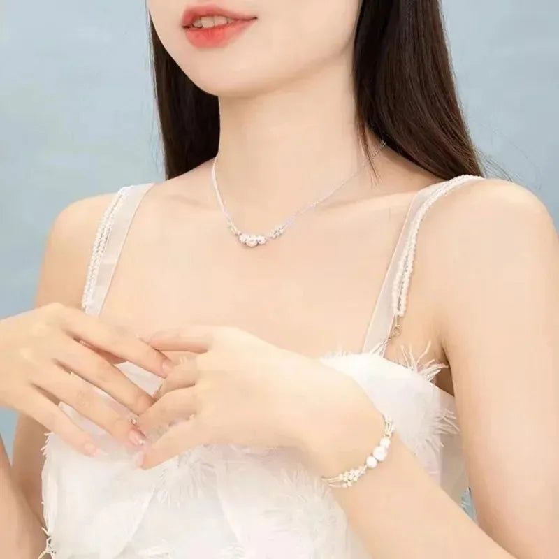 Amélie Silver Bead Jewellery Set