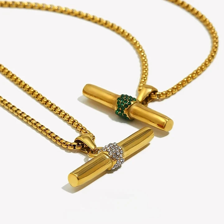 Arden Emerald Bar Necklace